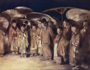 Una escena de calle, Kioto de Mortimer Ludington Menpes